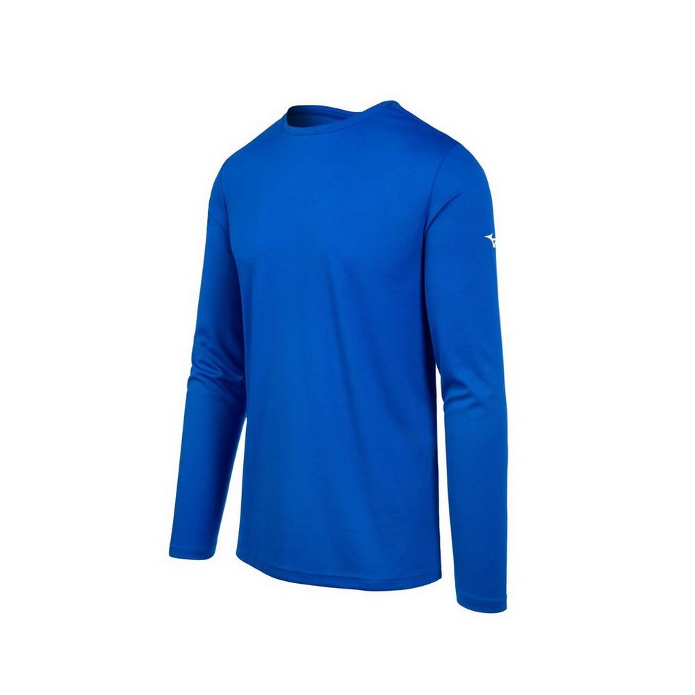 Mens Mizuno Long Sleeve T-Shirts Royal Philippines (EXSBWC674)